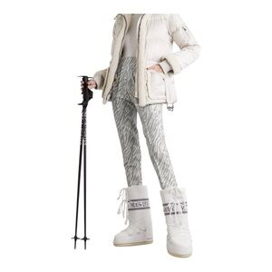 NWT MSRP $595 Bogner Elaine Zebra Print Ski Stirrup Snowboard Pants Women's 10L